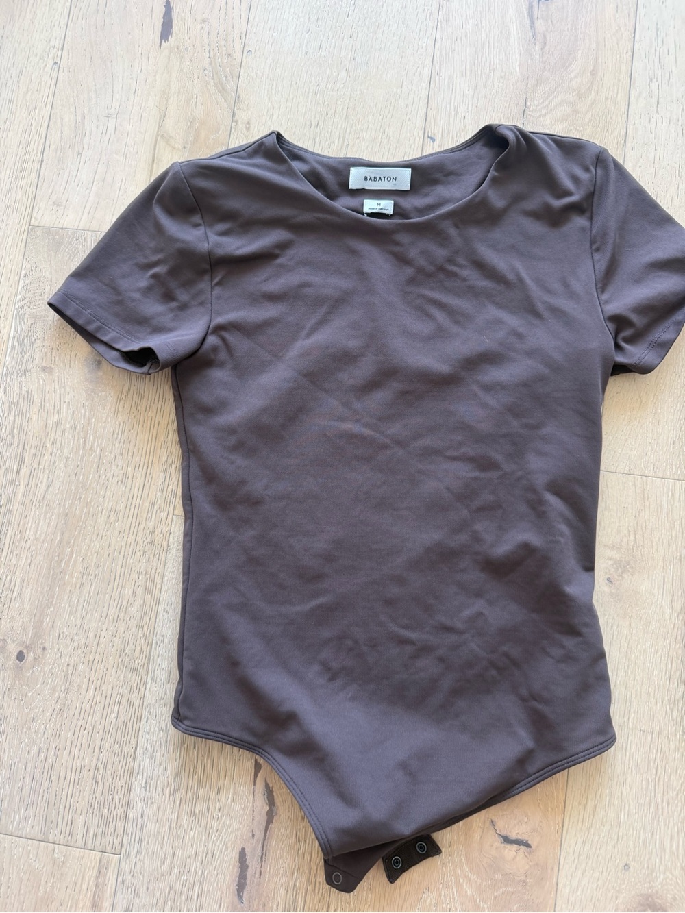 Aritzia Babaton Chocolate Brown Short Sleeve Crewneck Tee